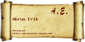 Abrus Erik névjegykártya